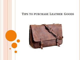 Tips to purchase Leather Goods