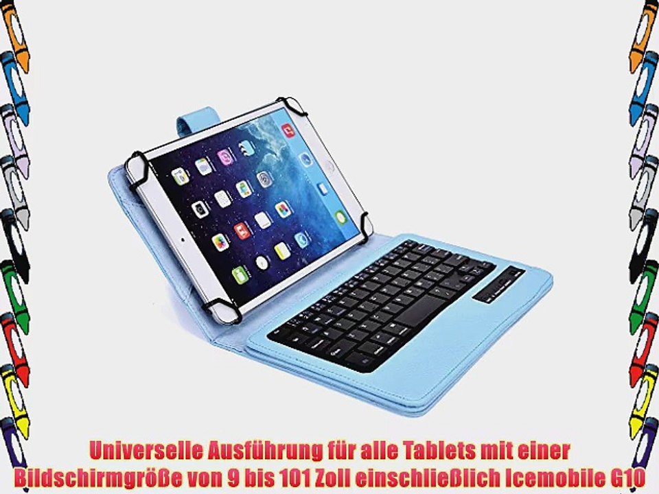 Cooper Cases(TM) Infinite Executive Icemobile G10 Universal Folio-Tastatur in Hellblau (Lederh?lle