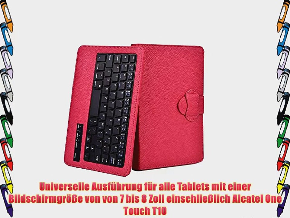 Cooper Cases(TM) Infinite Executive Universal Folio-Tastatur f?r Alcatel One Touch T10 in Rosarot