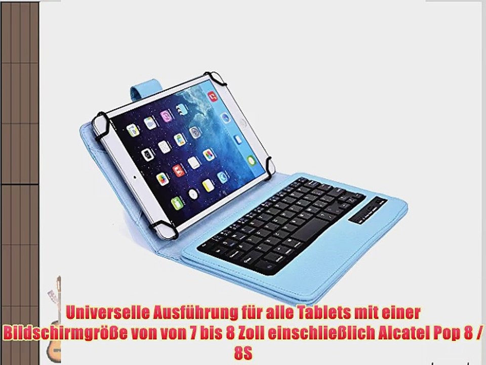 Cooper Cases(TM) Infinite Executive Universal Folio-Tastatur f?r Alcatel Pop 8 / 8S in Hellblau
