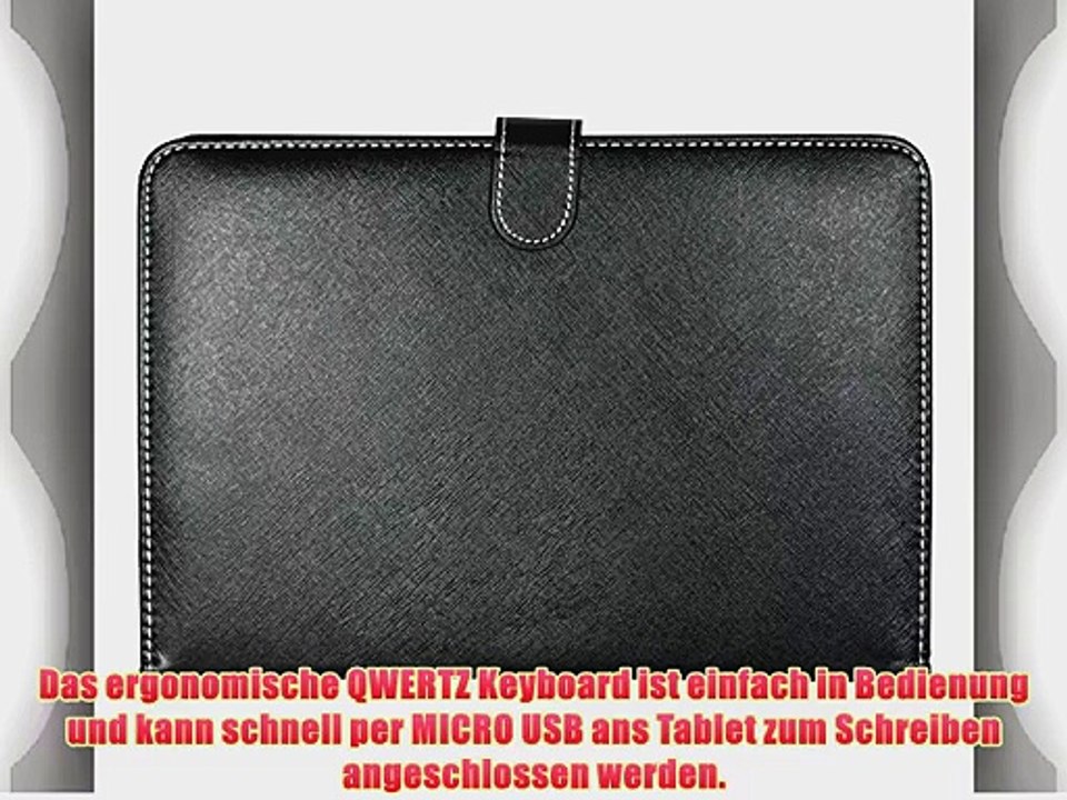 Navitech deutsche QWERTZ Tastatur / Keyboard mit Micro USB und eingebautem bycast Leder Case/