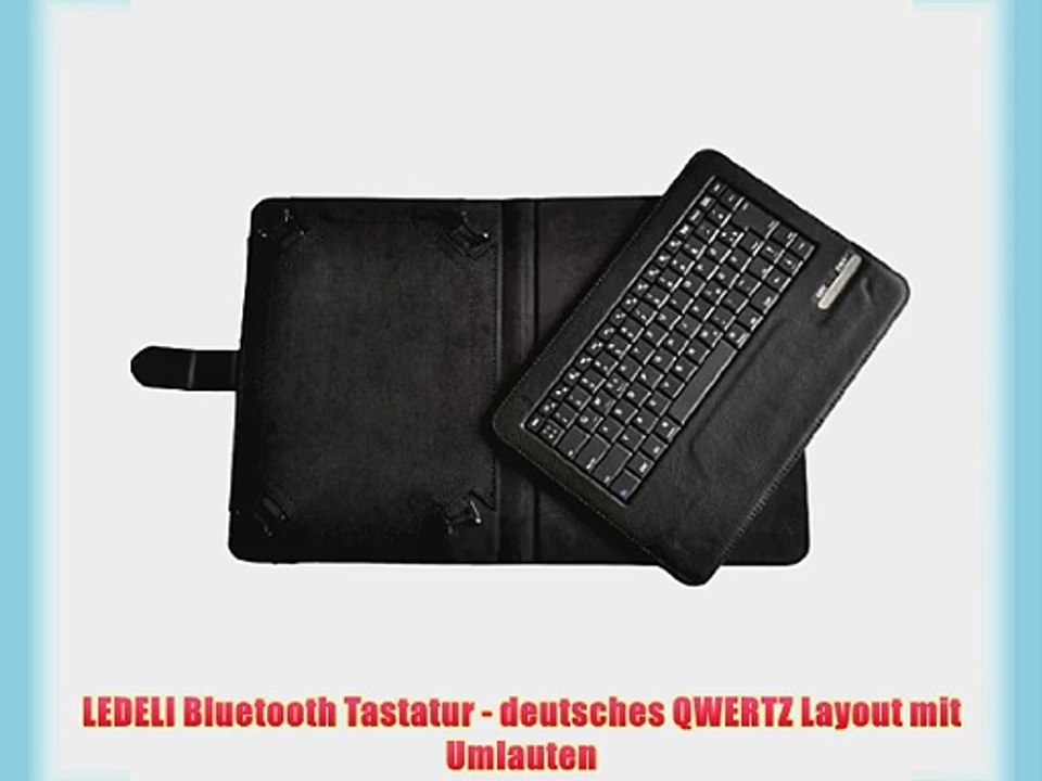 LEDELI Bluetooth QWERTZ deutsche Tastatur Keyboard Schutzh?lle Case Cover Tasche H?lle Etui