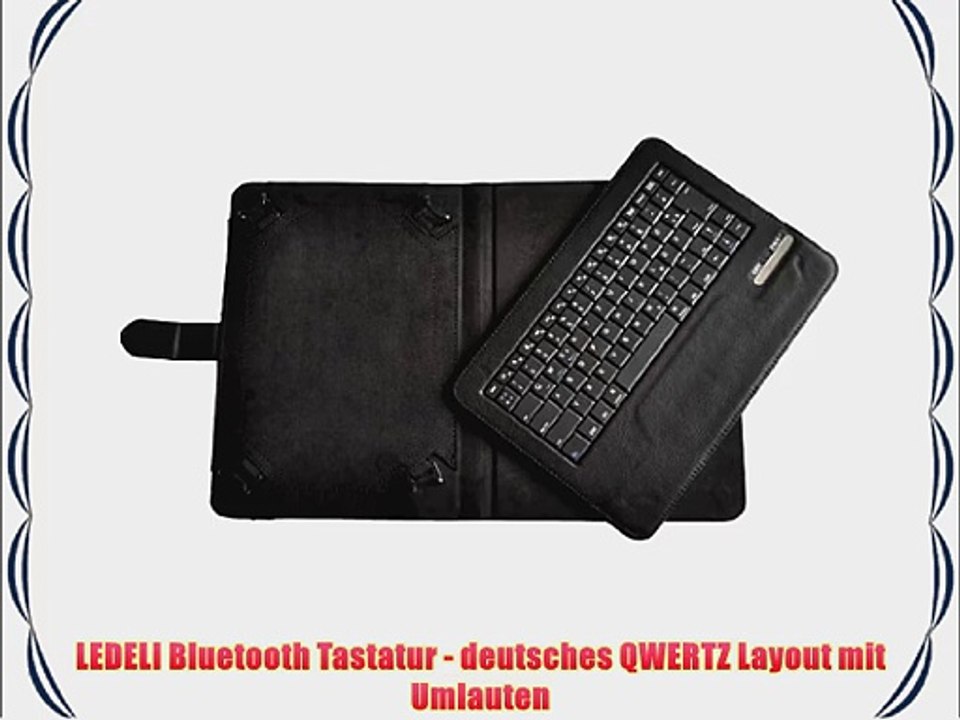 Ledeli Bluetooth QWERTZ deutsche Tastatur Schutzh?lle Case Cover Tasche H?lle Etui (f?r Medion