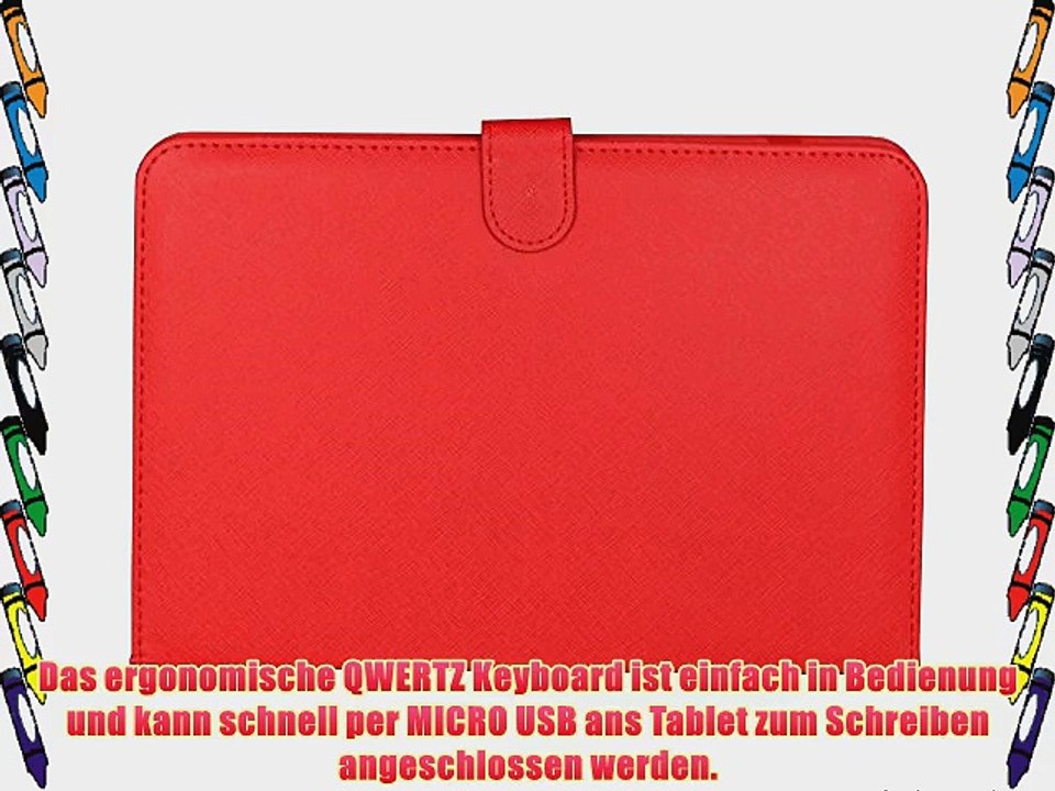 Navitech Rot bycast Leder Stand mit deutschem QWERTZ Keyboard mit Micro USB f?r das ASUS VivoTab