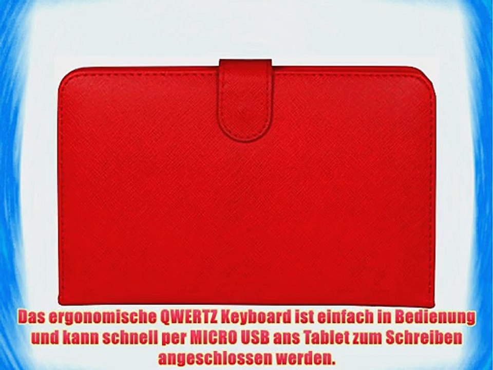 Navitech Rot bycast Leder Stand mit deutschem Qwertz Keyboard mit Micro USB f?r das Asus ZenPad
