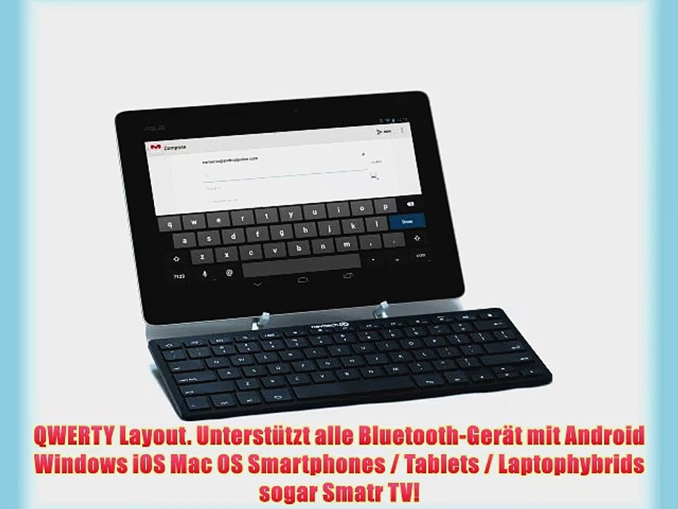 Navitech Schwarz Schlankes Wireless Bluetooth 3.0 Android Keyboard / Tastatrur f?r das Archos