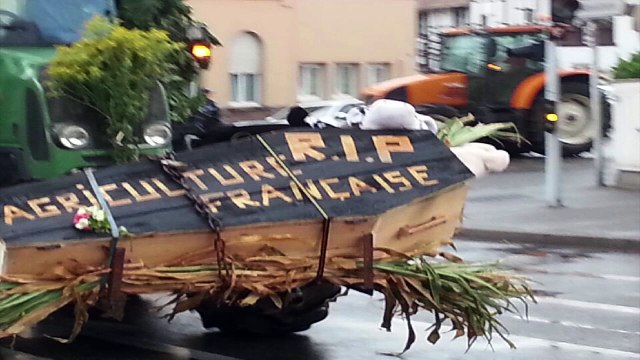 La manifestation des agriculteurs du Haut-Rhin, le 4 oût 2015 (mi-journée): nous voulons vivre de notre travail