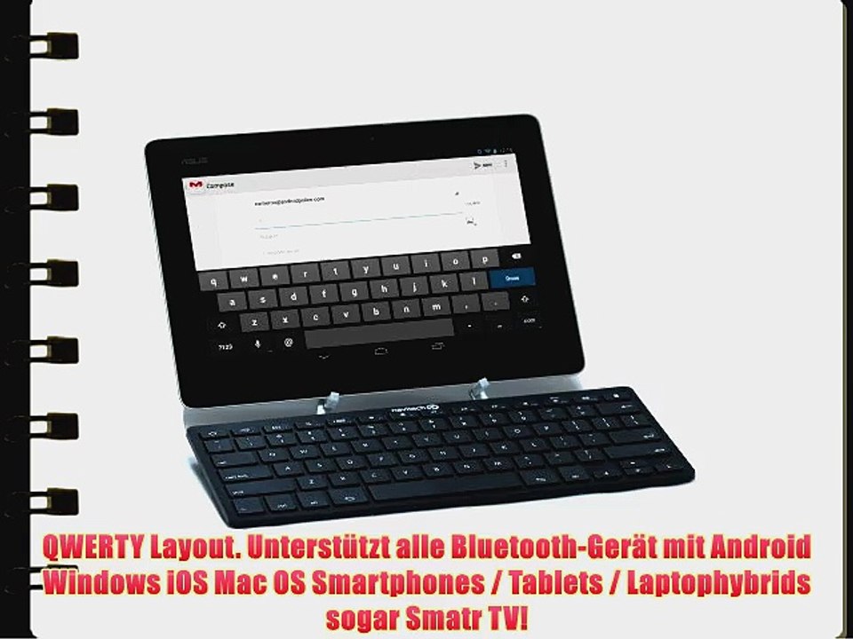 Navitech Schwarz Schlankes Wireless Bluetooth 3.0 Android Keyboard / Tastatur f?r das Samsung