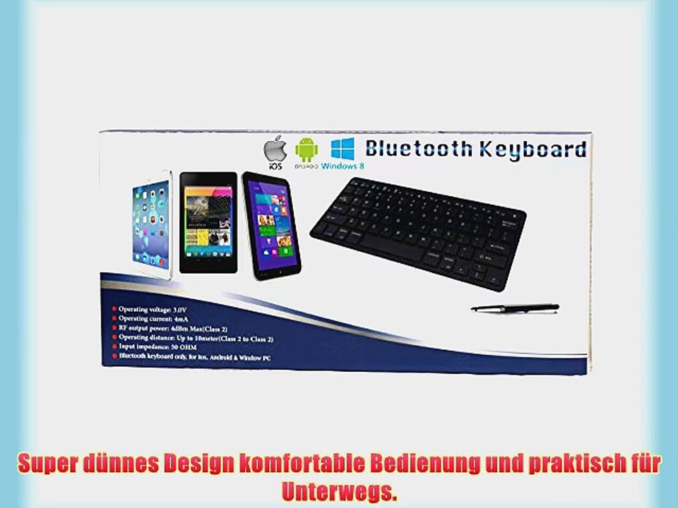 Navitech Schwarz Wireless Bluetooth Keyboard / Tastatur f?r das Odys IEOS Quad 10.1 Zoll Tablet-PC