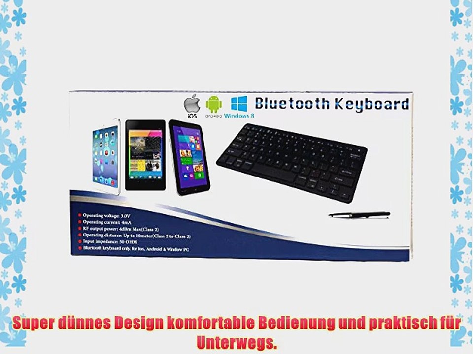 Navitech Schwarz Wireless Bluetooth Keyboard / Tastatur f?r das Odys Lux 10 Tablet-PC