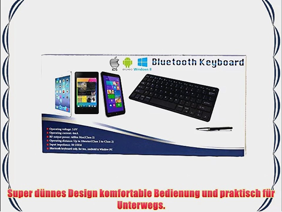 Navitech Schwarz Wireless Bluetooth QWERTY Keyboard / Tastatur f?r das MEDION LIFETAB S10346