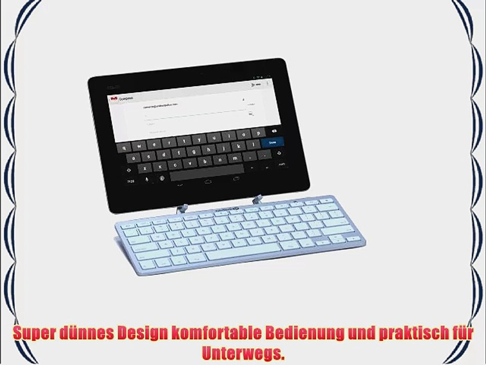 Navitech Silber Schlankes Wireless Bluetooth 3.0 Android Keyboard / Tastatur f?r das Lenovo