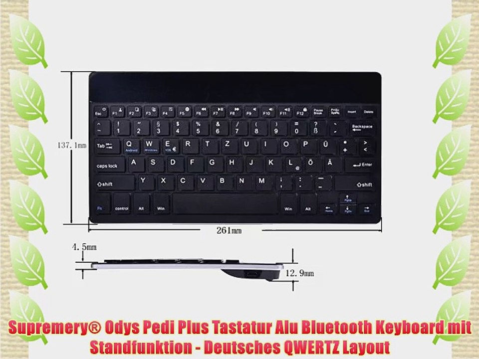 Supremery? Odys Pedi Plus Tastatur Alu Bluetooth Keyboard mit Standfunktion - Deutsches QWERTZ