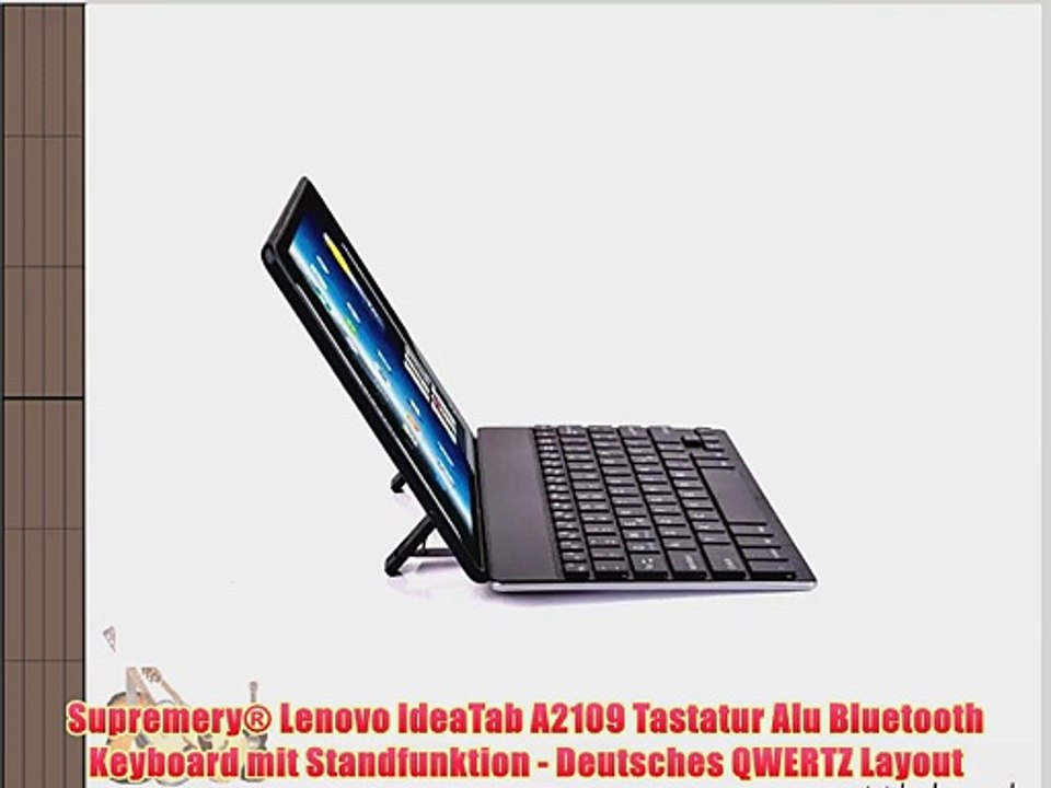 Supremery? Lenovo IdeaTab A2109 Tastatur Alu Bluetooth Keyboard mit Standfunktion - Deutsches