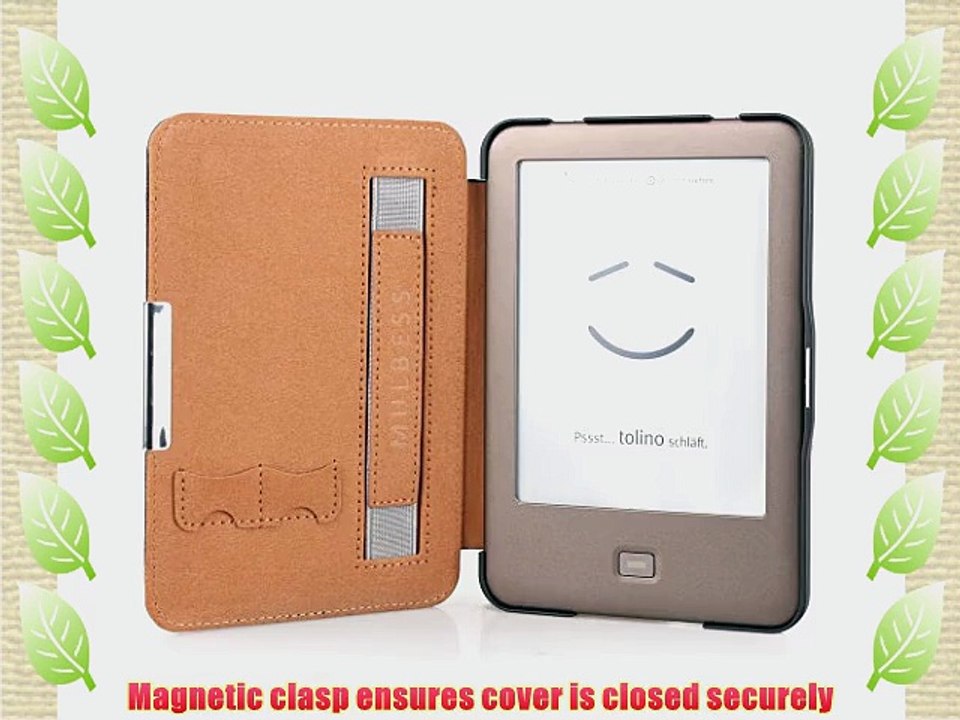 Mulbess - Tolino Shine H?lle Case aus echtem Leder Sleeve Cover mit Elastische Handschlaufe