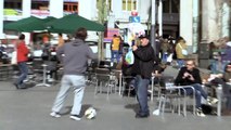 Christiano Ronaldo played football disguised as a bum in Madrid Streets