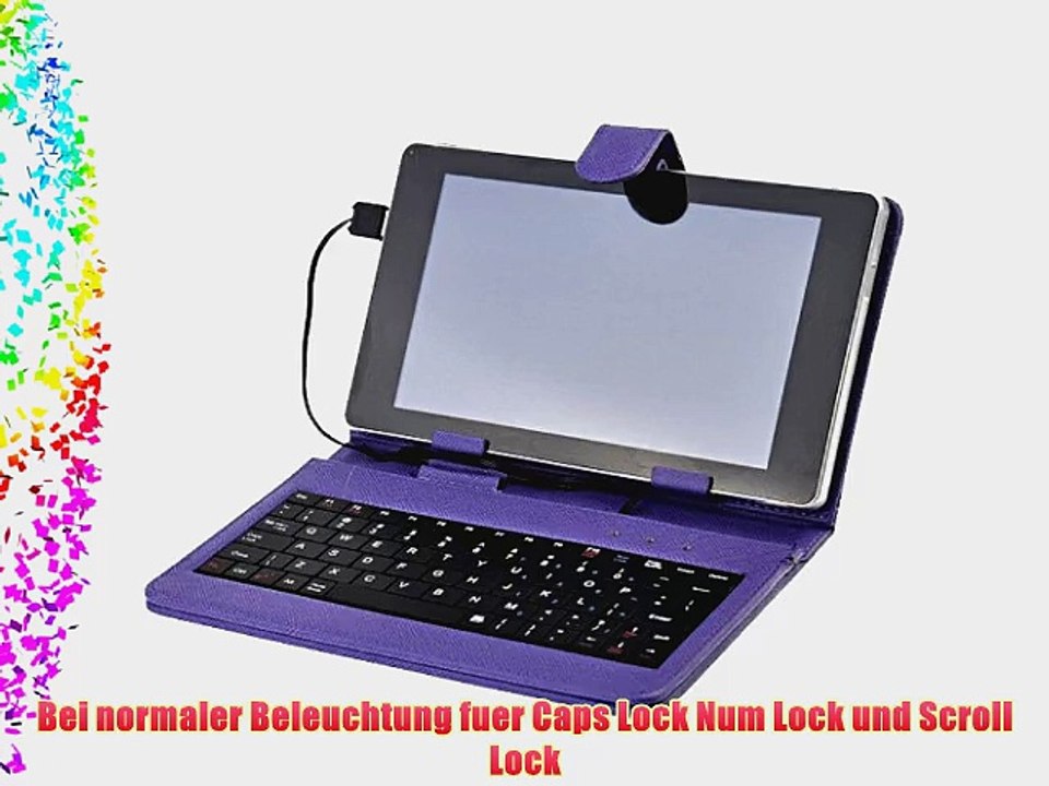 Mystore365 Ledertasche mit Tastatur f?r 7 Zoll Tablet PC USB Tasche Case Kunstleder USB Cable