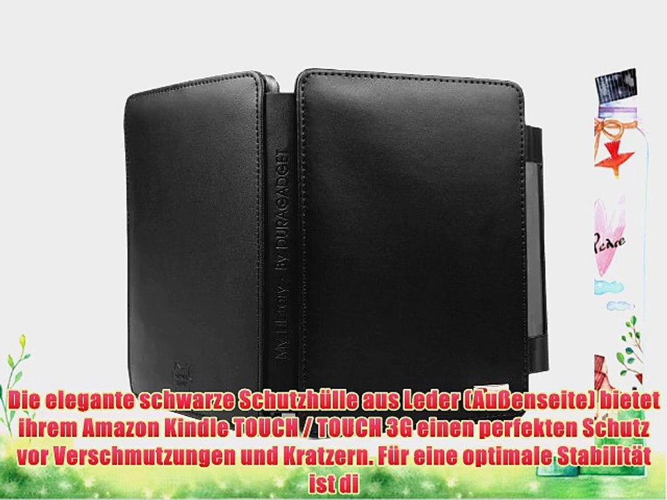 DURAGADGET`s elegante schwarze Schutzh?lle im Buch Stil   USB-Premium EU/DE Ladestecker - ma?gefertigt