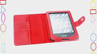 Navitech Kindle 152 cm (6 Zoll) Touchscreen Rotes Bycast Leather Case Cover Tasche mit Leselicht