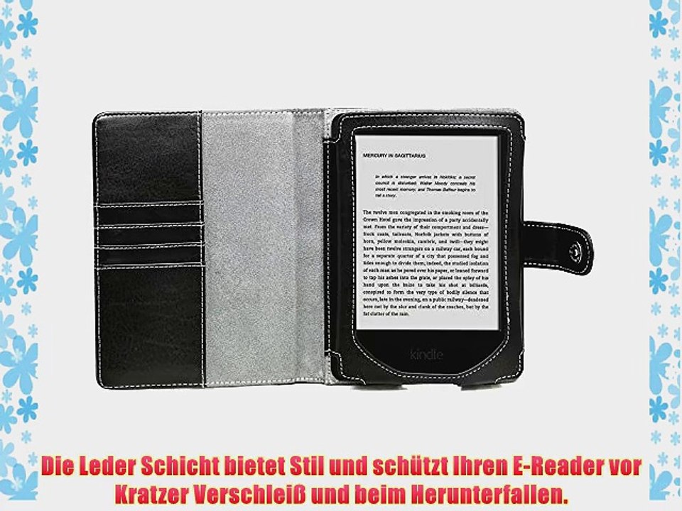 Navitech Kindle 152 cm (6 Zoll) Touchscreen Schwarzes Bycast Leather Case Cover Tasche mit
