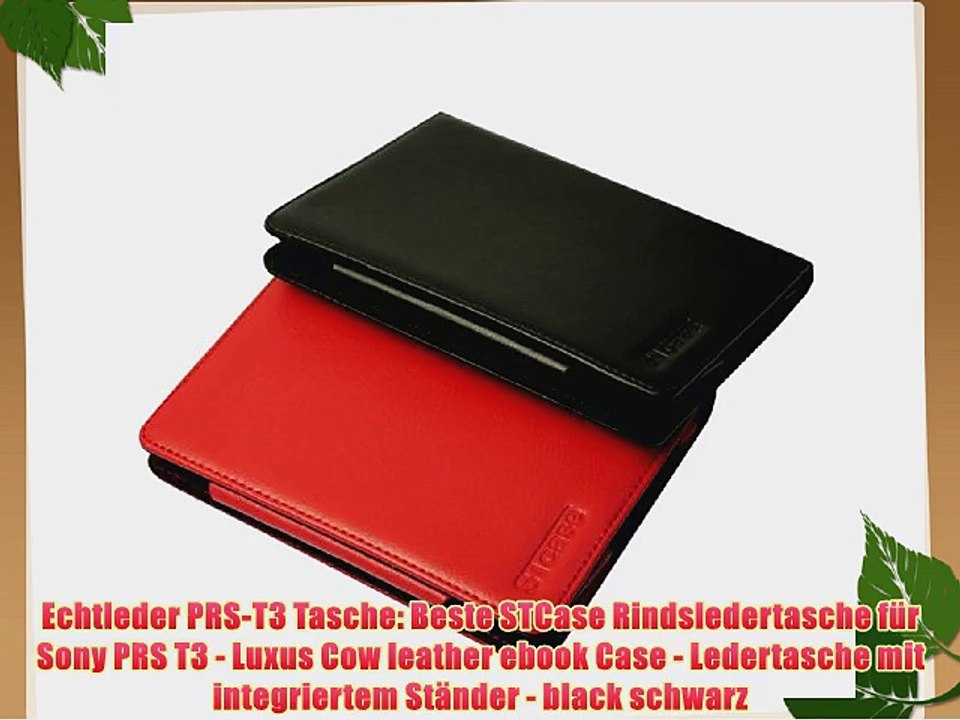 Echtleder PRS-T3 Tasche: Beste STCase Rindsledertasche f?r Sony PRS T3 - Luxus Cow leather