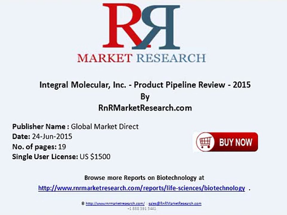 Integral Molecular Inc Product Pipeline Review 2015