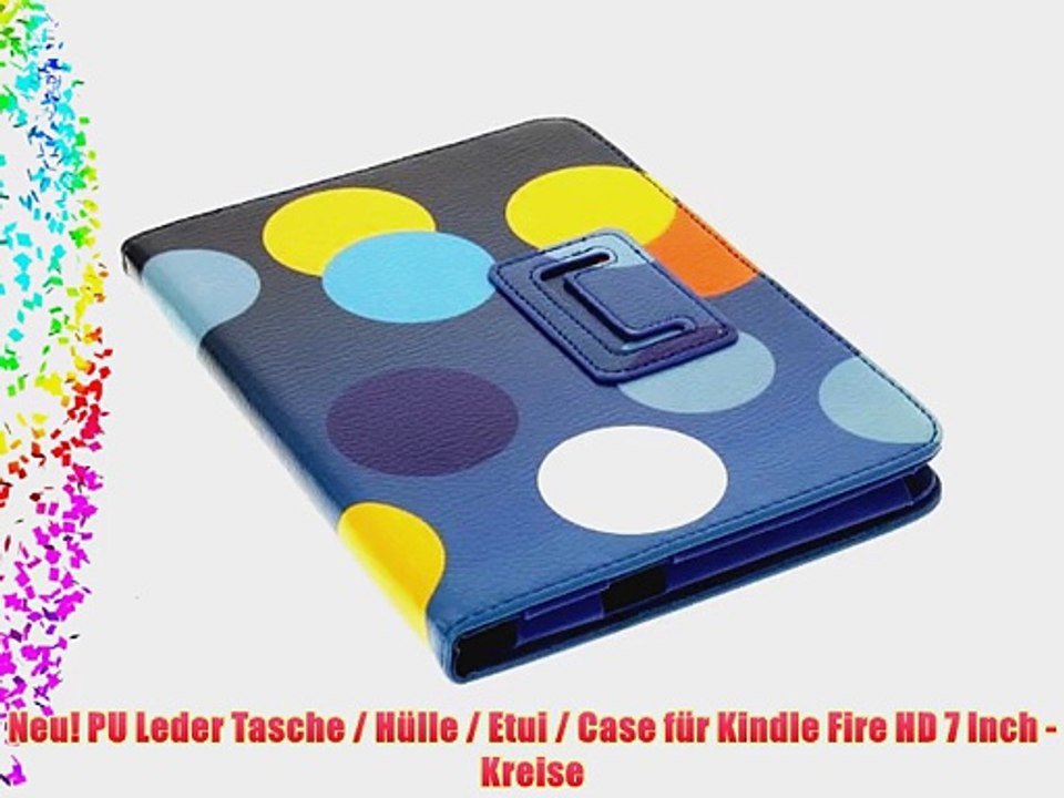 Neu! PU Leder Tasche / H?lle / Etui / Case f?r Kindle Fire HD 7 Inch - Kreise