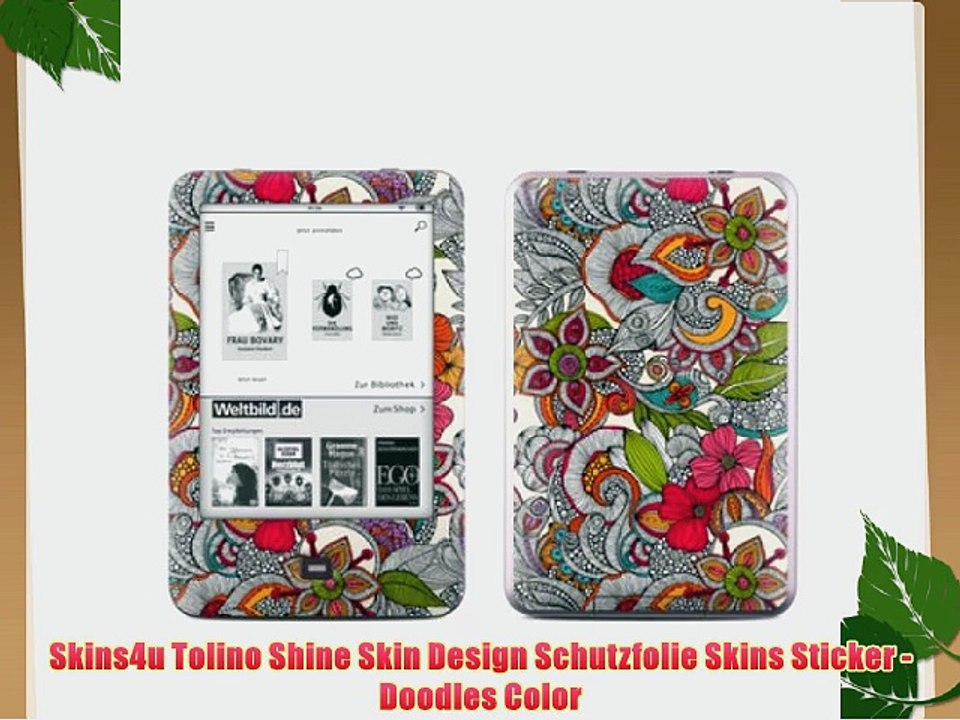 Skins4u Tolino Shine Skin Design Schutzfolie Skins Sticker - Doodles Color