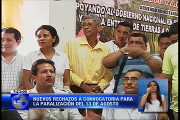 Nuevos rechazos a convocatoria para la paralización del 13 de agosto