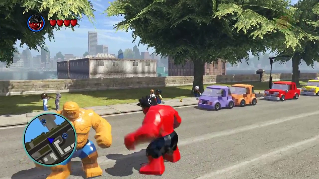 RED HULK VS THING(FANTASIC FOUR HERO) VS RED HULK - EPIC BATTLE(LEGO Marvel Super Heroes)