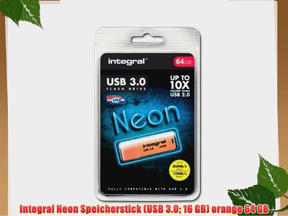 Integral Neon Speicherstick (USB 3.0 16?GB) orange 64 GB