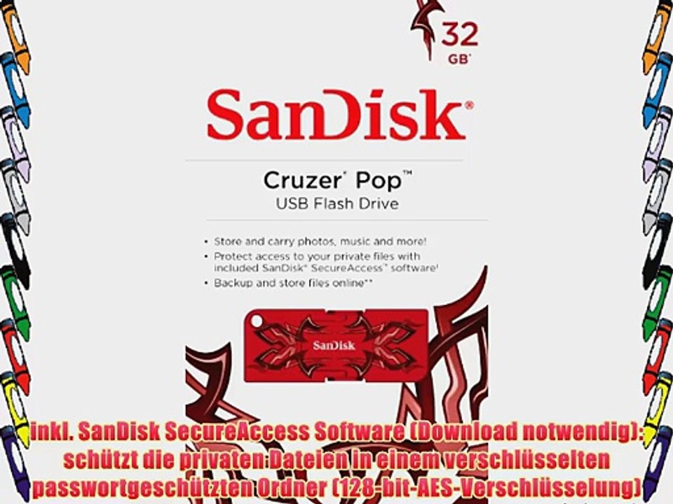 SanDisk Cruzer Pop 32GB USB-Stick USB 2.0 Tribal