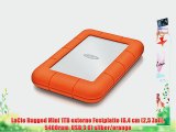 LaCie Rugged Mini 1TB externe Festplatte (64 cm (25 Zoll) 5400rpm USB 3.0) silber/orange