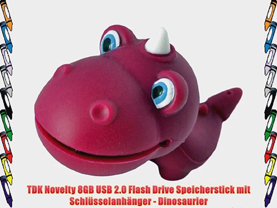TDK Novelty 8GB USB 2.0 Flash Drive Speicherstick mit Schl?sselanh?nger - Dinosaurier