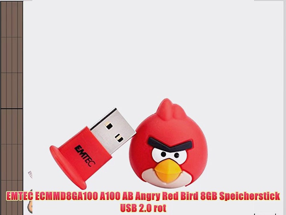 EMTEC ECMMD8GA100 A100 AB Angry Red Bird 8GB Speicherstick USB 2.0 rot