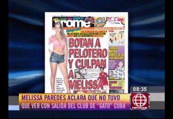 Melissa Paredes niega ser culpable de salida de Cuba del Aurich