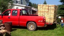 How To Unload A Large Pallet Of Wood From Your Pickup Truck, 