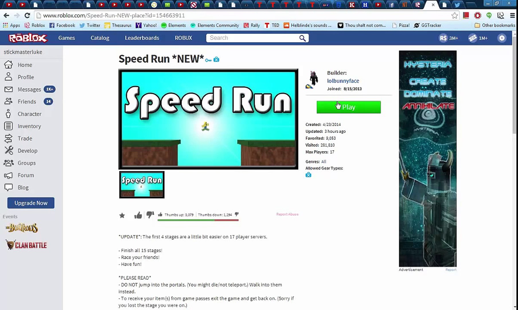 Speed Run Speedrun With Stickmasterluke Video Dailymotion - robux pas cher