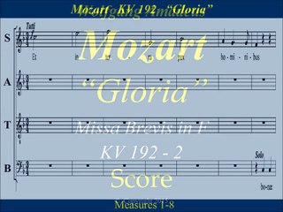 Mozart - KV 192-2  Gloria - Score