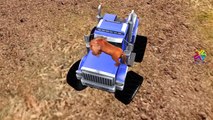 Monster Trucks Cartoons for Children | Lion Vs Monster Trucks | Monster Truck Chasing Lion