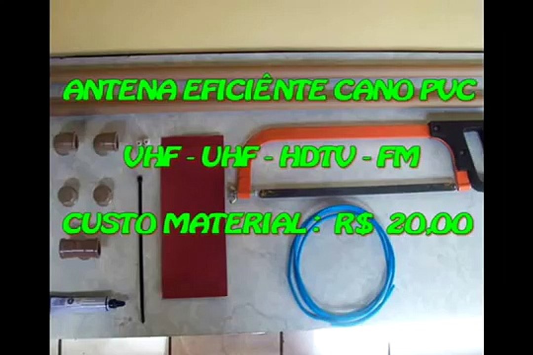 ANTENA EFICIENTE CANO PVC PARA - VHF - UHF - HDTV - FM