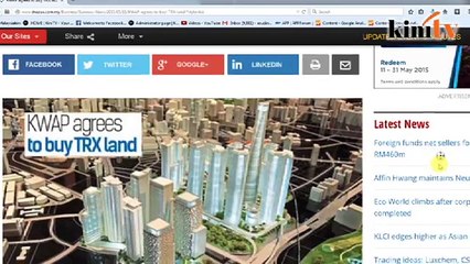 KWAP pula mahu beli tanah TRX 30 kali lebih tinggi