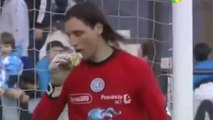 Goalkeeper Gets Hamburger Thrown at Him, Eats It