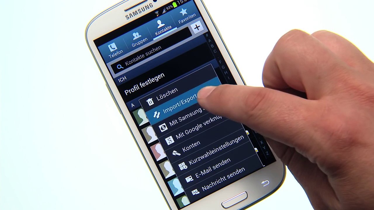 Samsung Galaxy S III - Kontakte importieren und exportieren