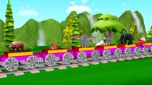 Animals Cartoons Train Song | Wheels On The Bus | Old MacDonald Had A Farm | Finger Family Rhymes