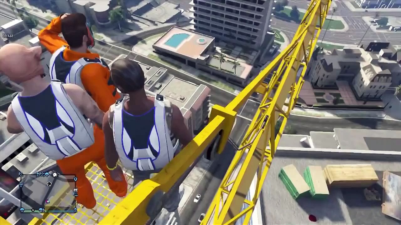 Skydive & Tank War GTA5 Online Crazy Funny Moments