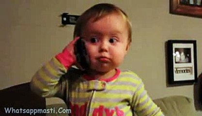 Funny Baby Talks To Dad On Phone