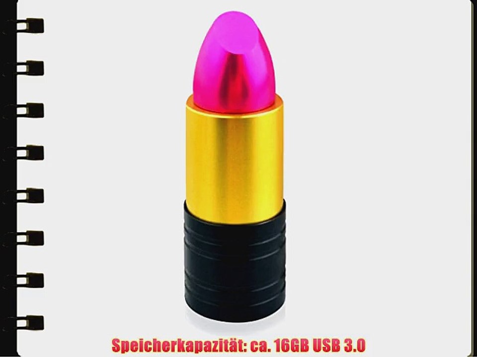 818-Tech No7500040336 Hi-Speed 3.0 USB-Stick 16GB Lippenstift Alu Lady 3D metallik