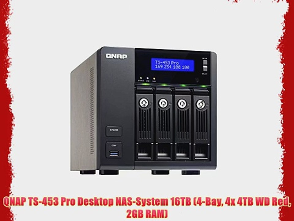 QNAP TS-453 Pro Desktop NAS-System 16TB (4-Bay 4x 4TB WD Red 2GB RAM)