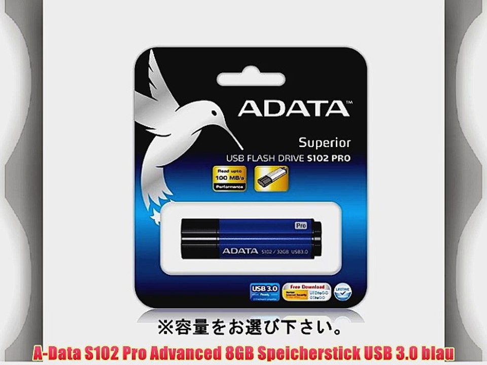 A-Data S102 Pro Advanced 8GB Speicherstick USB 3.0 blau